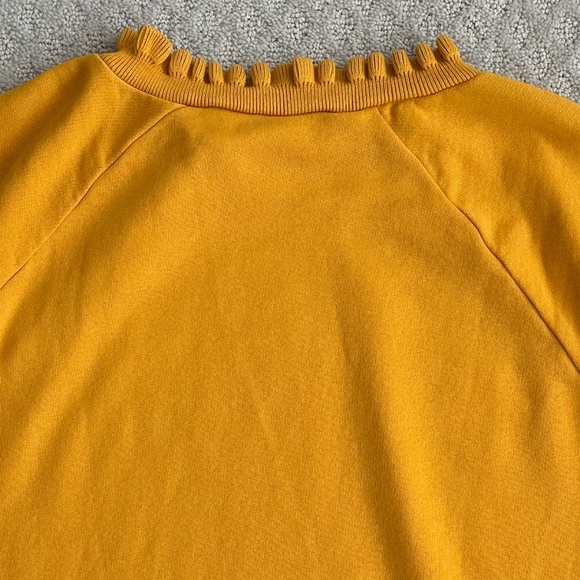 Talbots Plus Ruffle Trim Raglan Cotton Sweatshirt Yellow 2X Fall Feminine Cozy - Picture 9 of 12